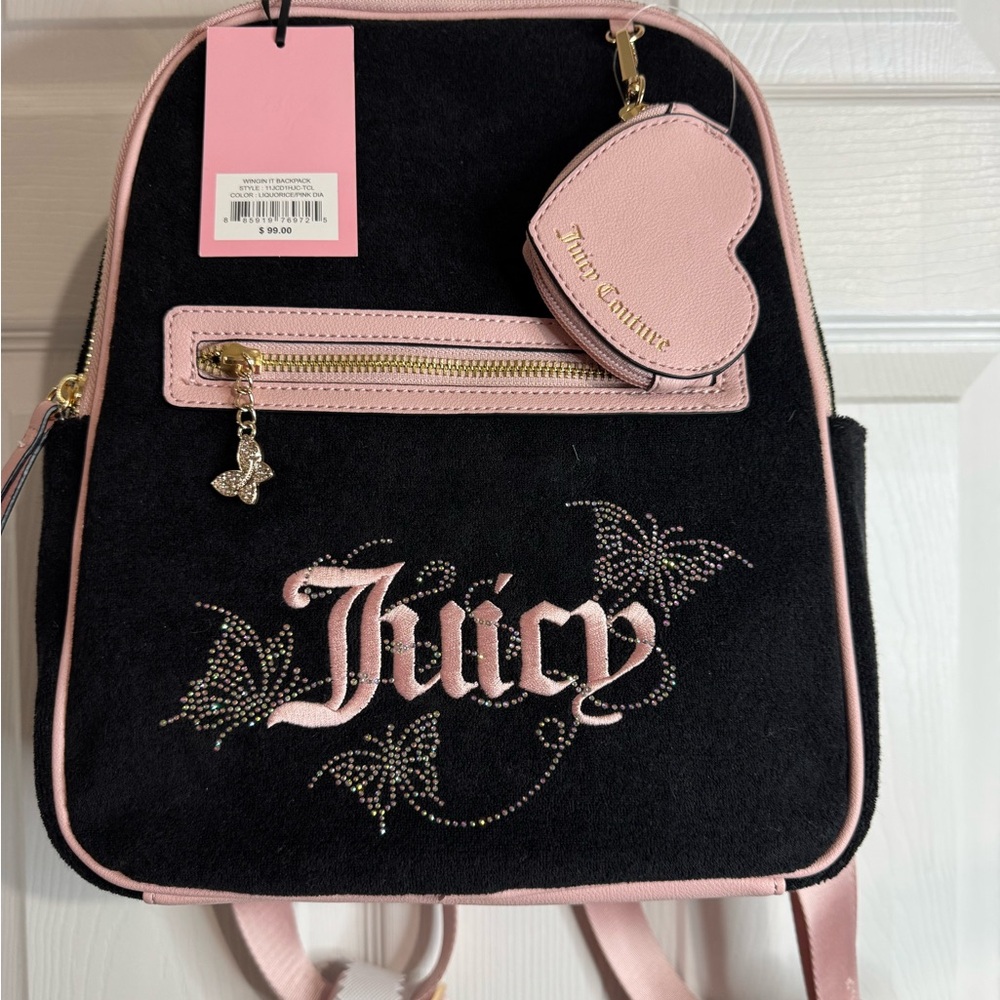 SOLD Juicy Couture Black and Pink Backpack